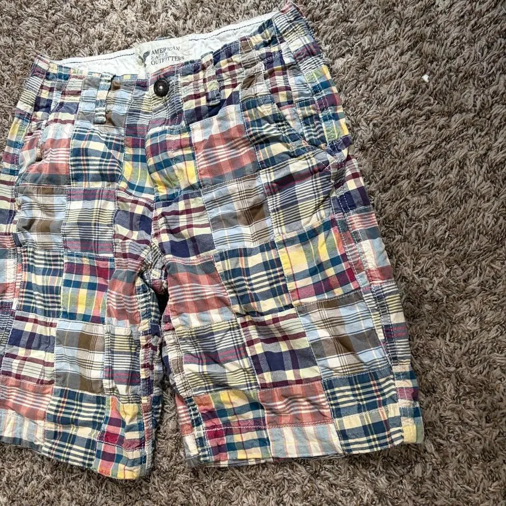 American Eagle Y2K Plaid Shorts Men’s 30x10 Preppy Beach Grunge Mallcore